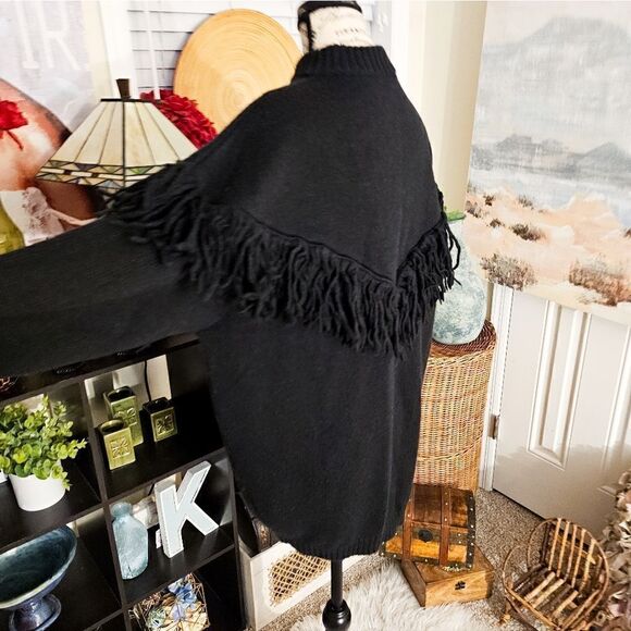 Vintage Ferretti Studio Stylish Fringe Detail Long Sleeve Sweater - Picture 10 of 14